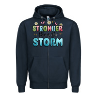 Navy stronger than the storm Zipper Hoodie - MaliasSmallBusiness
