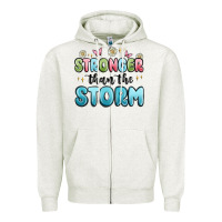 Oatmeal Heather stronger than the storm Zipper Hoodie - MaliasSmallBusiness
