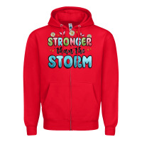 Red stronger than the storm Zipper Hoodie - MaliasSmallBusiness