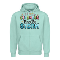 Seafoam stronger than the storm Zipper Hoodie - MaliasSmallBusiness
