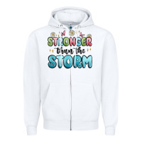 White stronger than the storm Zipper Hoodie - MaliasSmallBusiness