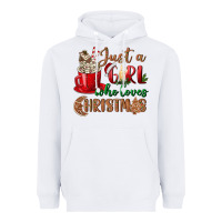 White just a girl who loves christmas Heavyweight Hoodie - BundleAndBundleShop