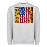 Heather Grey american realistic flag Heavyweight Sweatshirt - AdoDesignShop