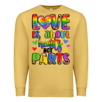 Antique Gold love is about hearts not parts Premium Sweatshirt - LillyAllenDesigns