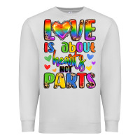 Dove Grey love is about hearts not parts Premium Sweatshirt - LillyAllenDesigns