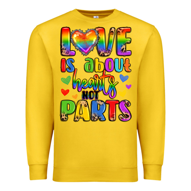 Love Is About Hearts Not Parts Premium Sweatshirt by LillyAllenDesigns | Teevron