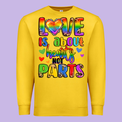 Love Is About Hearts Not Parts Premium Sweatshirt Designed By Lillyallendesigns