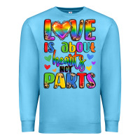 Ocean Blue love is about hearts not parts Premium Sweatshirt - LillyAllenDesigns