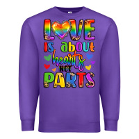 Purple love is about hearts not parts Premium Sweatshirt - LillyAllenDesigns