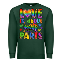 Sports Green love is about hearts not parts Premium Sweatshirt - LillyAllenDesigns