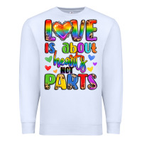 White love is about hearts not parts Premium Sweatshirt - LillyAllenDesigns