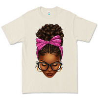 Bone afro messy bun pink leopard bow Premium Tee - texasbilliewilder