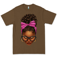 Cacao afro messy bun pink leopard bow Premium Tee - texasbilliewilder