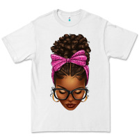 White afro messy bun pink leopard bow Premium Tee - texasbilliewilder