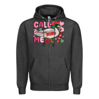 Charcoal Heather call me valentine mallard duck Zipper Hoodie - MaliasSmallBusiness