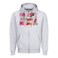 Heather Grey call me valentine mallard duck Zipper Hoodie - MaliasSmallBusiness