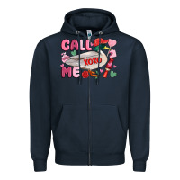 Navy call me valentine mallard duck Zipper Hoodie - MaliasSmallBusiness