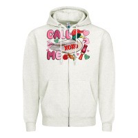 Oatmeal Heather call me valentine mallard duck Zipper Hoodie - MaliasSmallBusiness