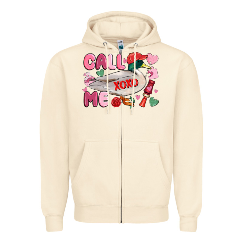 Call Me Valentine Mallard Duck Zipper Hoodie by MaliasSmallBusiness | Teevron
