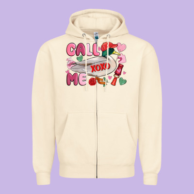 Call Me Valentine Mallard Duck Zipper Hoodie Designed By Maliassmallbusiness