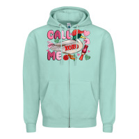 Seafoam call me valentine mallard duck Zipper Hoodie - MaliasSmallBusiness
