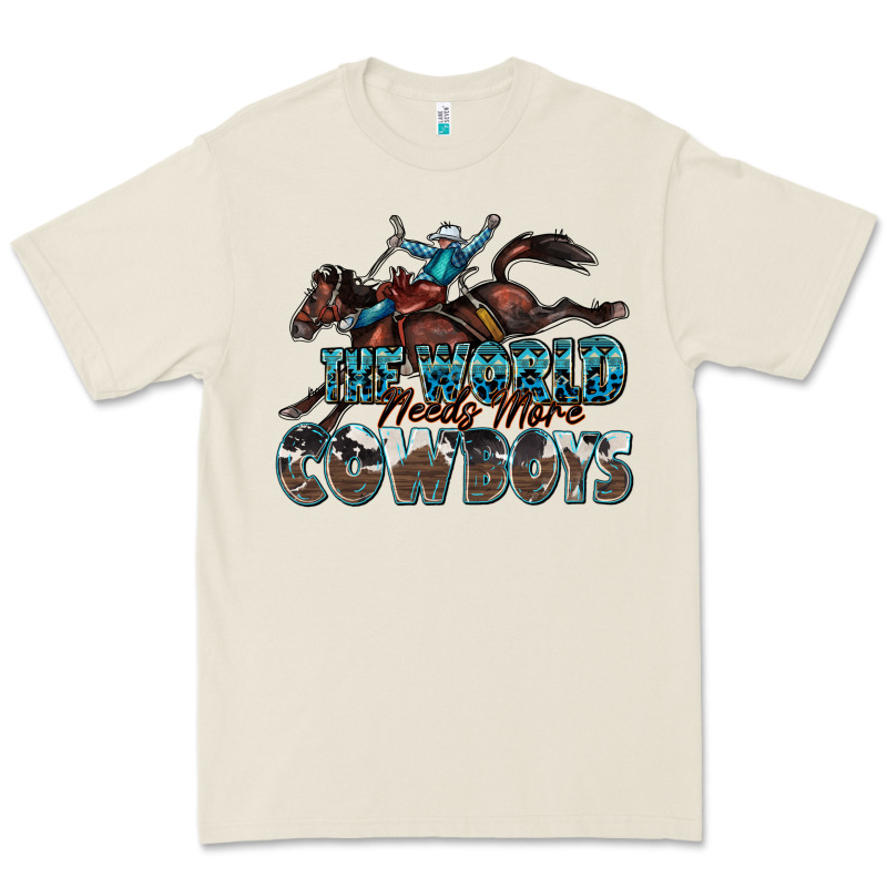 The World Needs More Cowboys Premium Tee by Zillion Design Studio | Teevron