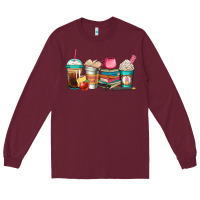 Burgundy teacher fuel coffee cups Long Sleeve Tee - Jasminsmagicworld