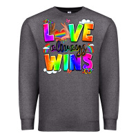 Charcoal Heather love always wins Premium Sweatshirt - LillyAllenDesigns