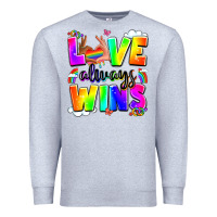Heather Grey love always wins Premium Sweatshirt - LillyAllenDesigns