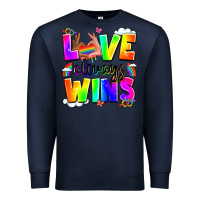 Navy love always wins Premium Sweatshirt - LillyAllenDesigns