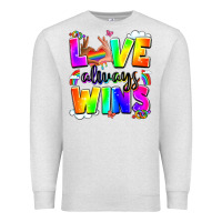 Oatmeal Heather love always wins Premium Sweatshirt - LillyAllenDesigns