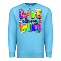 Ocean Blue love always wins Premium Sweatshirt - LillyAllenDesigns