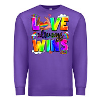 Purple love always wins Premium Sweatshirt - LillyAllenDesigns