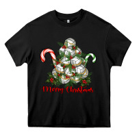 Black Merry Christmas Volleyball Heavy Core Tee - RanaPortraitStore