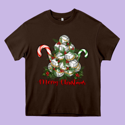 Merry Christmas Volleyball Heavy Core Tee Designed By Ranaportraitstore