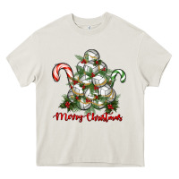 Cream Merry Christmas Volleyball Heavy Core Tee - RanaPortraitStore