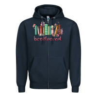 Navy booktrovert Zipper Hoodie - MaliasSmallBusiness