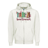 Oatmeal Heather booktrovert Zipper Hoodie - MaliasSmallBusiness