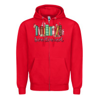 Red booktrovert Zipper Hoodie - MaliasSmallBusiness