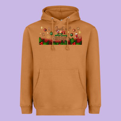 Just A Girl Who Loves Christmas Libbey Glass Heavyweight Hoodie Designed By Bundleandbundleshop