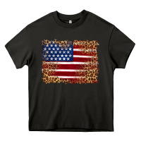 Asphalt american flag and leopard Heavy Core Tee - Artiststas