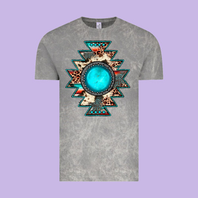 Aztec Leopard Turquoise Gemstone Vintage Tee Designed By Jahusdesignshop