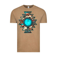 Vintage Coffee aztec leopard turquoise gemstone Vintage Tee - JahusDesignShop