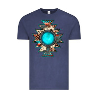 Vintage Denim aztec leopard turquoise gemstone Vintage Tee - JahusDesignShop