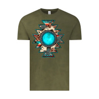 Vintage Olive aztec leopard turquoise gemstone Vintage Tee - JahusDesignShop