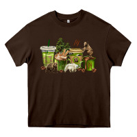 Chocolate Brown bear coffee cups Heavy Core Tee - texasbilliewilder