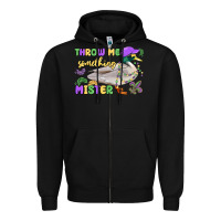 Black throw me something mister mardi gras duck Zipper Hoodie - MaliasSmallBusiness