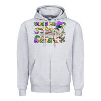 Heather Grey throw me something mister mardi gras duck Zipper Hoodie - MaliasSmallBusiness