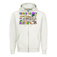 Oatmeal Heather throw me something mister mardi gras duck Zipper Hoodie - MaliasSmallBusiness