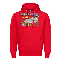 Red throw me something mister mardi gras duck Zipper Hoodie - MaliasSmallBusiness